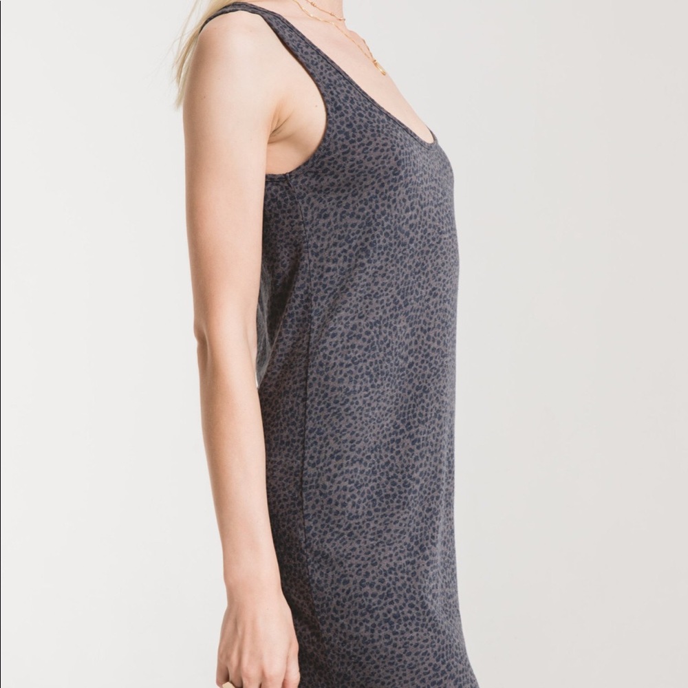 Z Supply mini gray leopard comfy tank dress - Picture 4 of 8